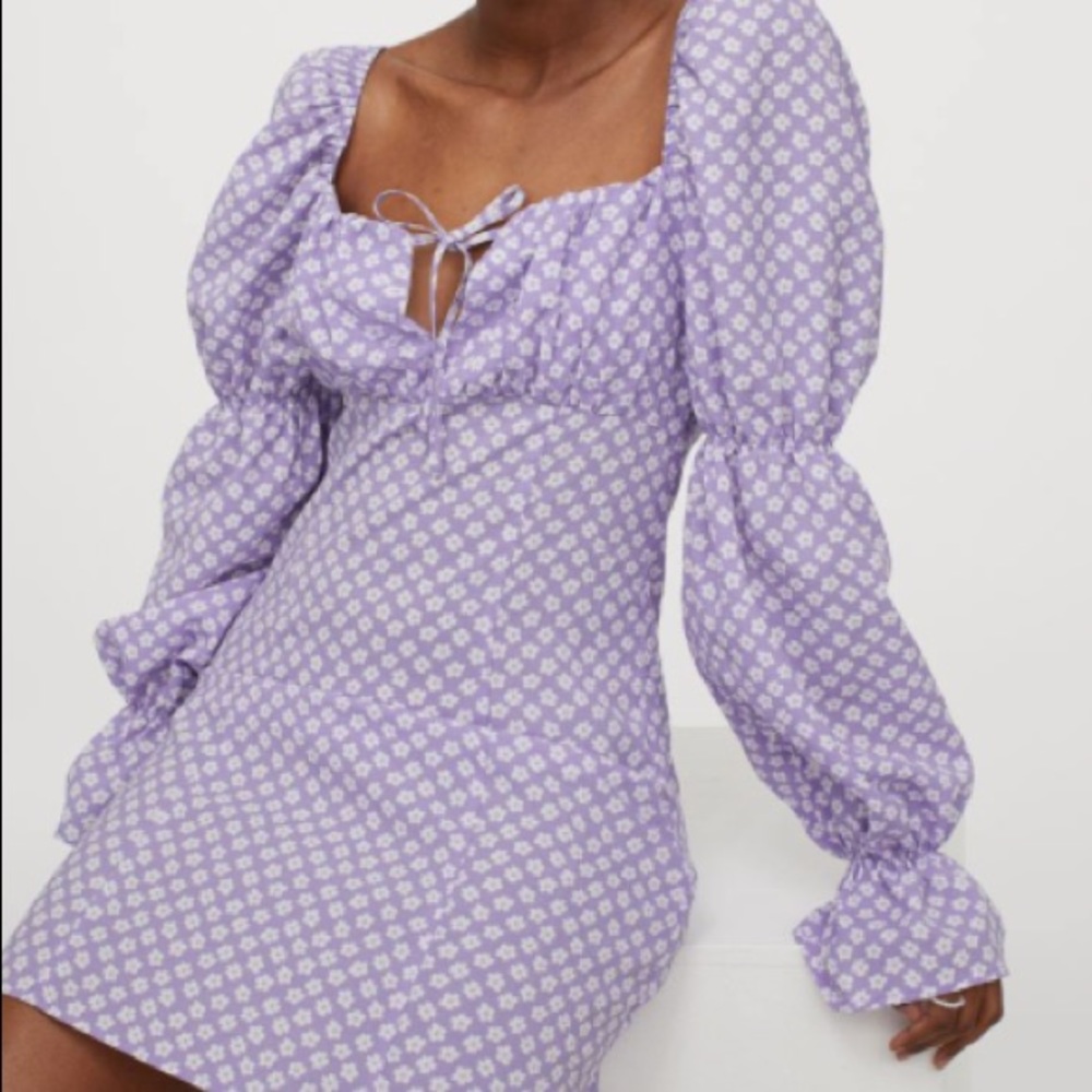 H&M gingham lilac dress